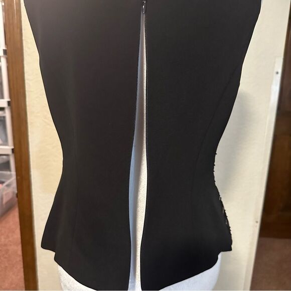 Ella Donna by Ann Taylor Black & White Beaded Sleeveless Blouse‎ 42 Euro Formal - Picture 8 of 10